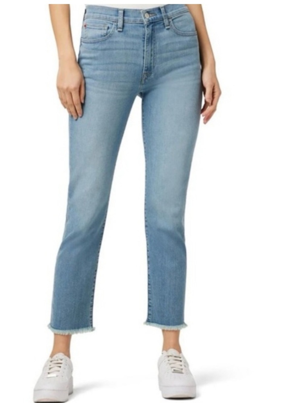 Hudson Blair High Rise Straight Crop Jeans 27 Raw Hem